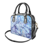 Blue Marble Print Shoulder Handbag
