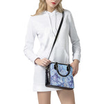 Blue Marble Print Shoulder Handbag