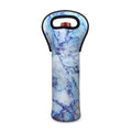 Blue Marble Print Single Neoprene Wine Tote