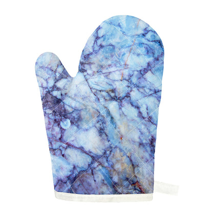 Blue Marble Print Single Oven Mitt