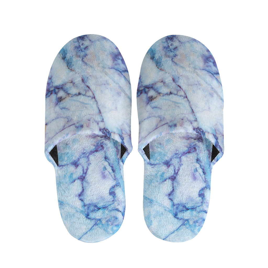 Blue Marble Print Slippers