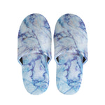 Blue Marble Print Slippers