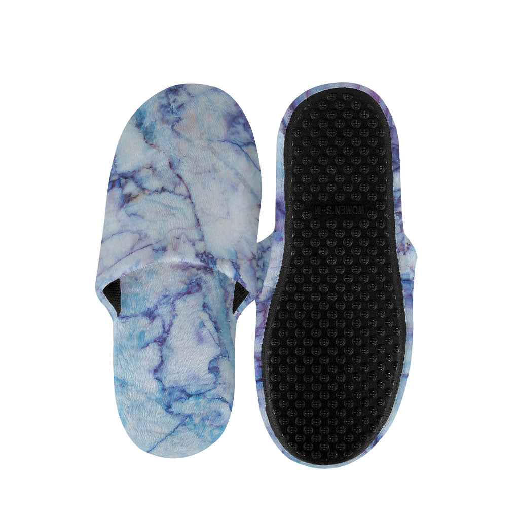 Blue Marble Print Slippers