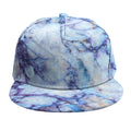Blue Marble Print Snapback Cap