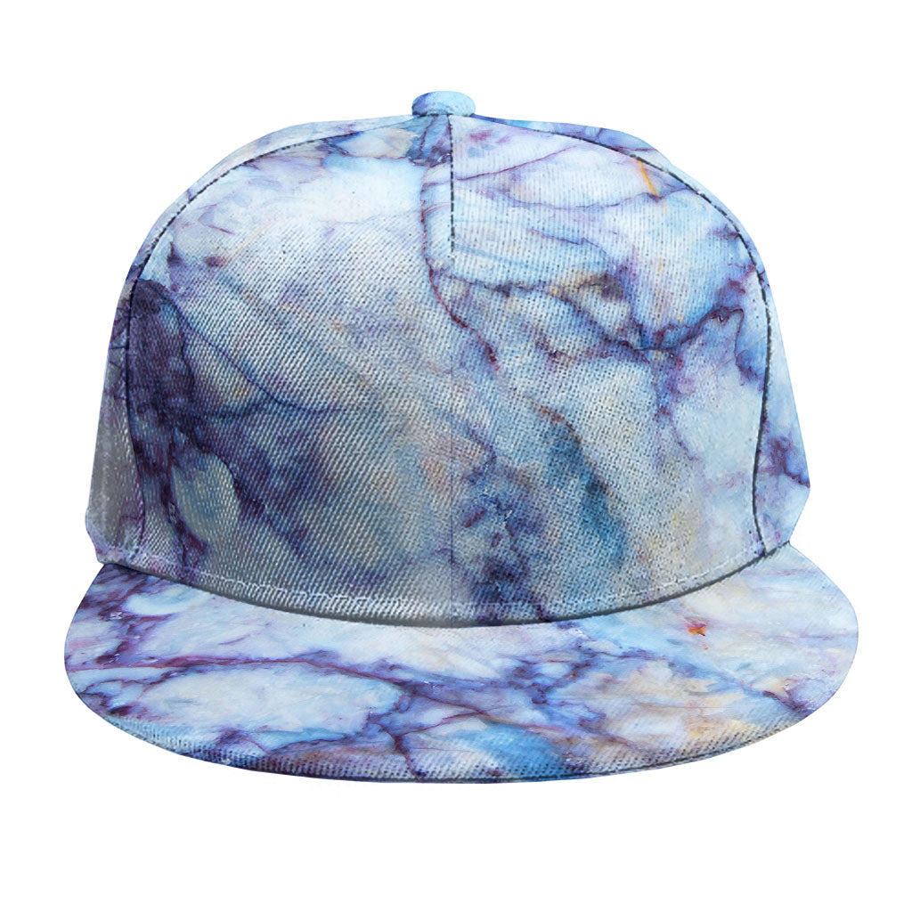 Blue Marble Print Snapback Cap