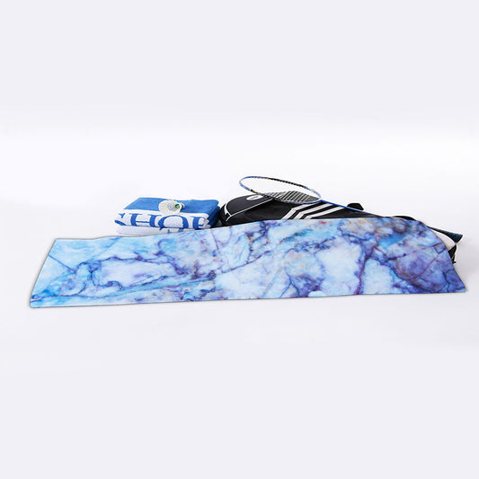 Blue Marble Print Sports Towel
