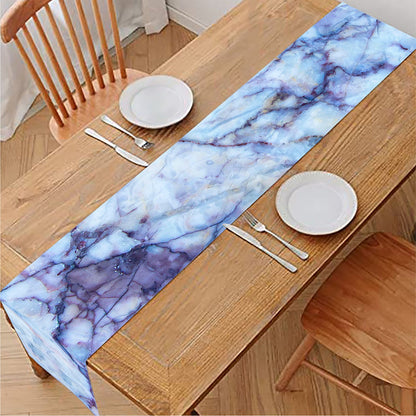 Blue Marble Print Table Runner