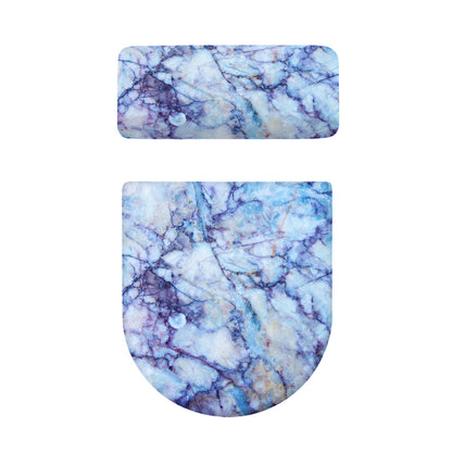 Blue Marble Print Toilet Lid And Tank Cover Set