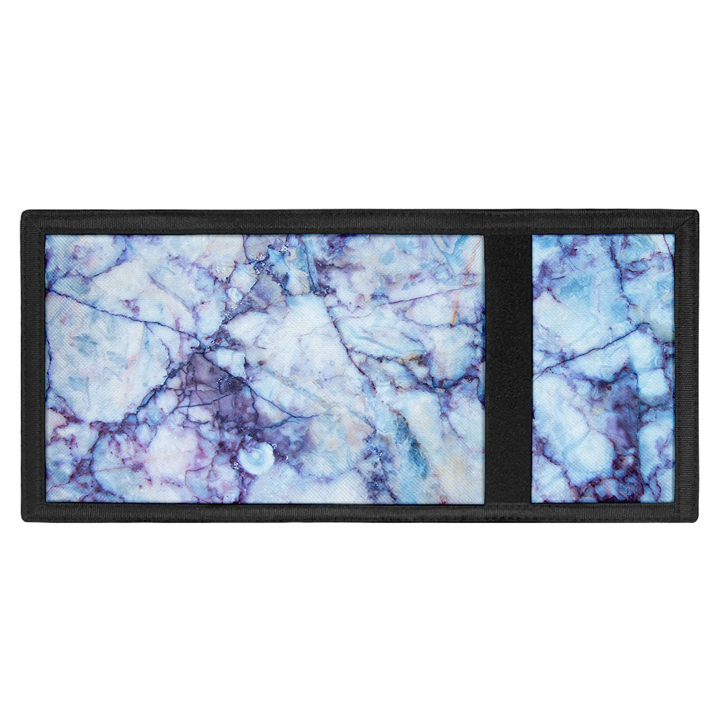 Blue Marble Print Trifold Wallet
