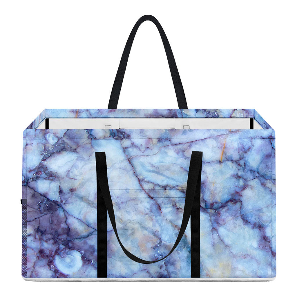 Blue Marble Print Utility Tote Bag