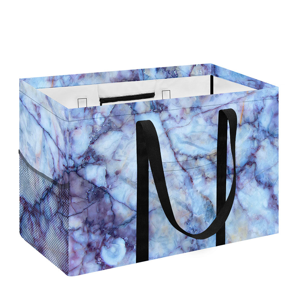 Blue Marble Print Utility Tote Bag