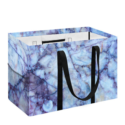 Blue Marble Print Utility Tote Bag