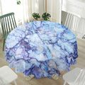 Blue Marble Print Waterproof Round Tablecloth