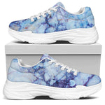 Blue Marble Print White Chunky Shoes