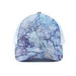 Blue Marble Print White Mesh Trucker Cap