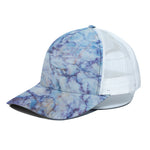 Blue Marble Print White Mesh Trucker Cap