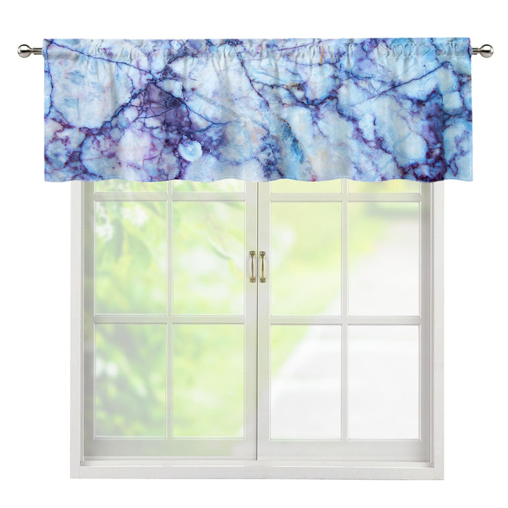 Blue Marble Print Window Valance