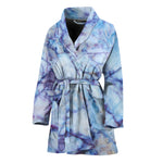 Blue Marble Print Women's Bathrobe