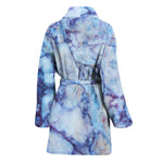 Blue Marble Print Women's Bathrobe