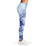Blue Marble Print Women's Leggings