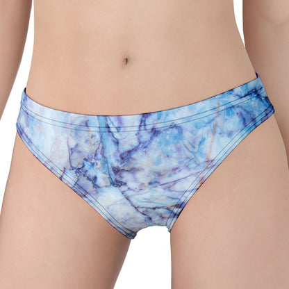 Blue Marble Print Women's Panties