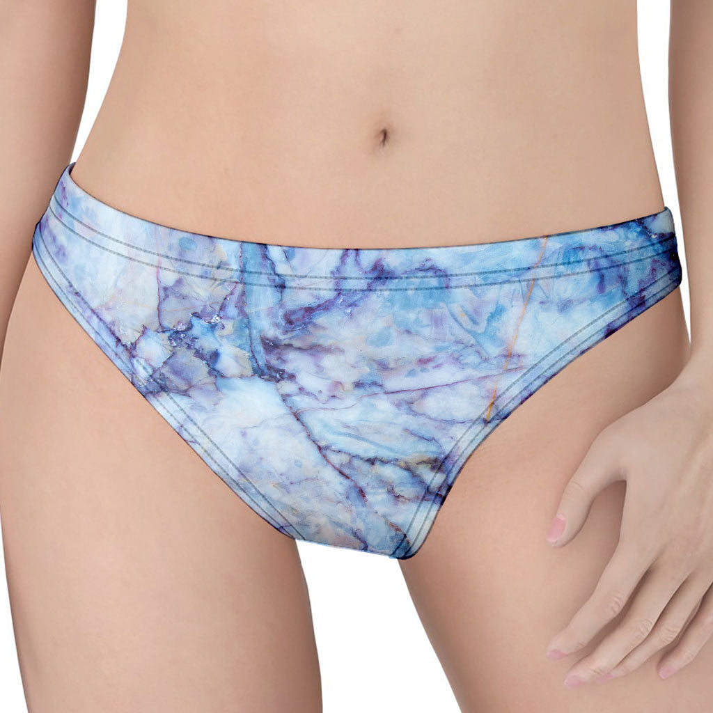 Blue Marble Print Women's Thong