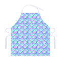 Blue Mermaid Scales Pattern Print Adjustable Apron
