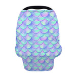 Blue Mermaid Scales Pattern Print Baby Seat Cover