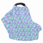 Blue Mermaid Scales Pattern Print Baby Seat Cover