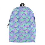 Blue Mermaid Scales Pattern Print Backpack