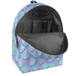 Blue Mermaid Scales Pattern Print Backpack