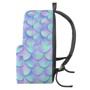 Blue Mermaid Scales Pattern Print Backpack