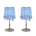 Blue Mermaid Scales Pattern Print Bar Stool Covers