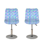 Blue Mermaid Scales Pattern Print Bar Stool Covers