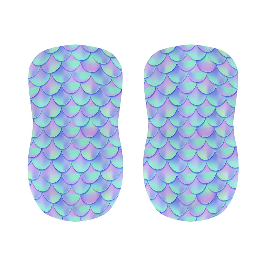Blue Mermaid Scales Pattern Print Bar Stool Covers