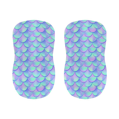 Blue Mermaid Scales Pattern Print Bar Stool Covers