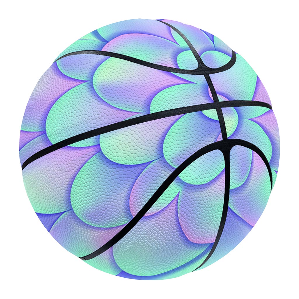 Blue Mermaid Scales Pattern Print Basketball