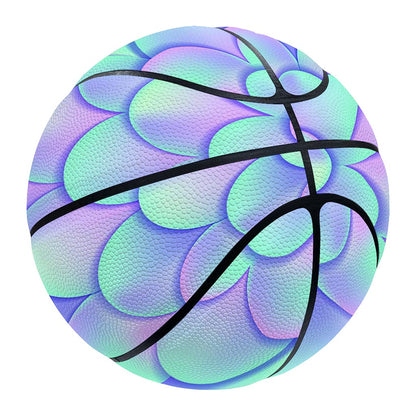 Blue Mermaid Scales Pattern Print Basketball