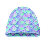 Blue Mermaid Scales Pattern Print Beanie
