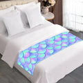 Blue Mermaid Scales Pattern Print Bed Runner