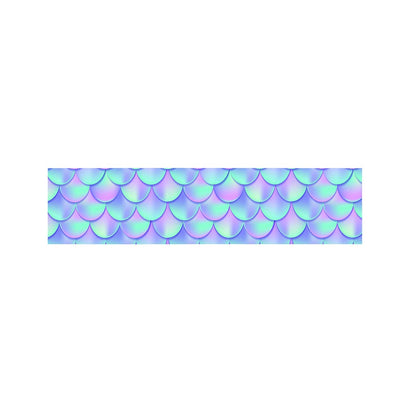 Blue Mermaid Scales Pattern Print Bed Runner
