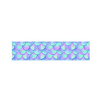 Blue Mermaid Scales Pattern Print Bed Runner
