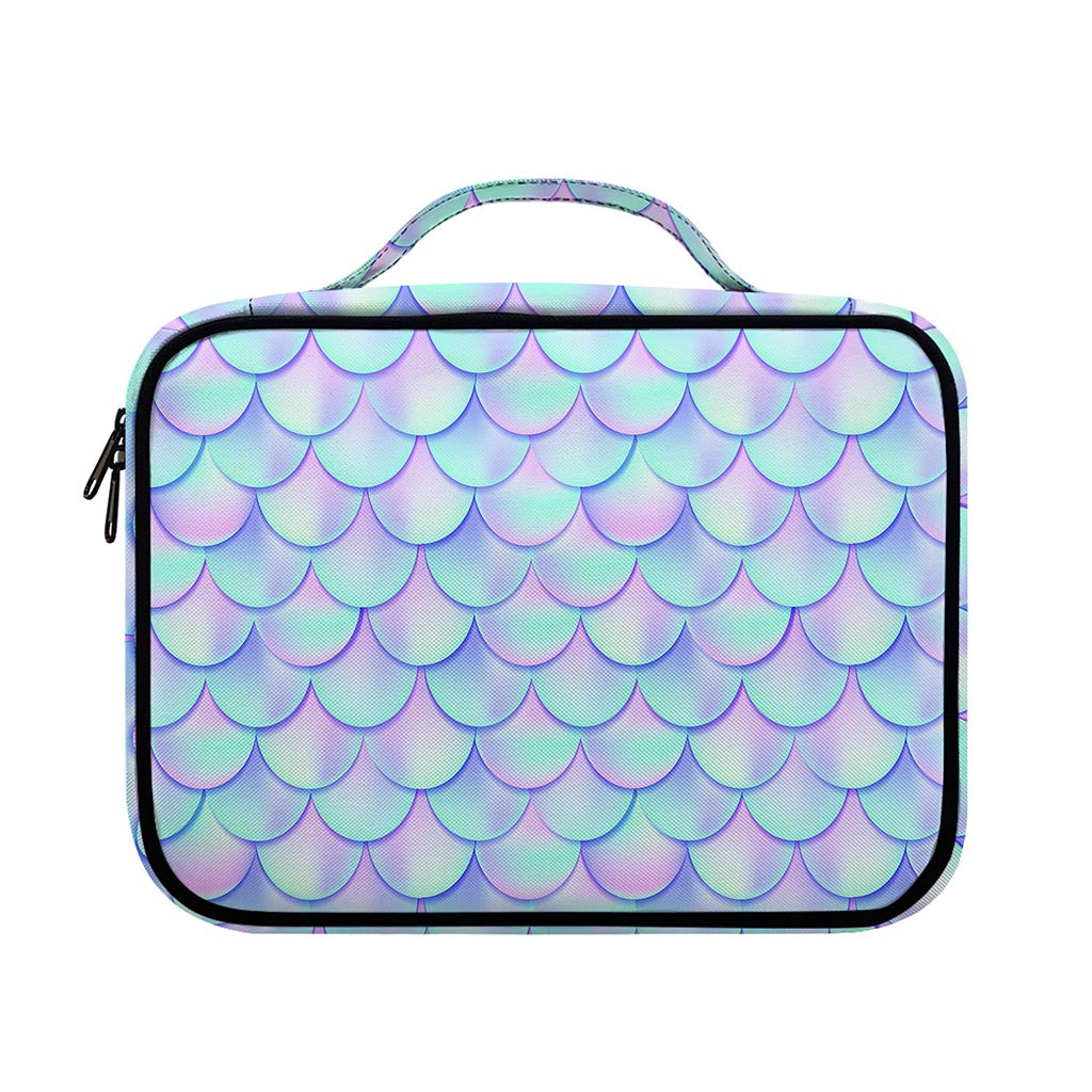 Blue Mermaid Scales Pattern Print Briefcase Bible Bag