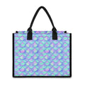 Blue Mermaid Scales Pattern Print Canvas Tote Bag