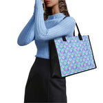 Blue Mermaid Scales Pattern Print Canvas Tote Bag