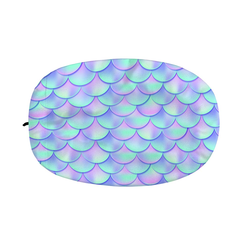 Blue Mermaid Scales Pattern Print Car Side Mirror Covers
