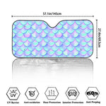 Blue Mermaid Scales Pattern Print Car Windshield Sun Shade