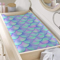 Blue Mermaid Scales Pattern Print Changing Pad Cover