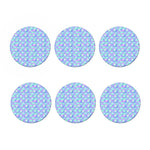 Blue Mermaid Scales Pattern Print Coaster Set