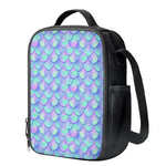 Blue Mermaid Scales Pattern Print Crossbody Lunch Bag